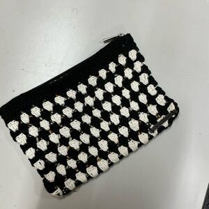Black and White Crochet Clutch